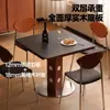 Mesa de Comedor Funcional Estilo Bauhaus Mid-Century de Madera Maciza para Hogar Apartamento Pequeño Lujo Ligero Pizarra Berg Cuadrada Plegable Mesa Redonda