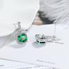 Pendientes Transfronterizos de Agua de Lago Azul Zafiro Estilo Japonés y Coreano Lujo Ligero Elegantes Cuadrados Esencia Diamante Flash Europeo y Americano