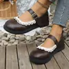 Nuevos Zapatos Pequeños de Cuero Mary Jane Retro para Mujer Primavera y Verano Estilo Francés Punta Redonda Estudiantes con Faldas Planos Estilo Japonés