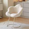 Cadeira de Maquiagem Estilo Cream Moderno Simples Luxo Leve Banqueta para Penteadeira de Quarto de Menina Encosto Flor de Ameixa Cadeira de Manicure