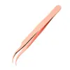 Pinzas para Pestañas Postizas Personalizadas Color Oro Rosa, Pinza para Extensiones de Pestañas Mei Jie Shi, Pinza de Delfín Chapada en Oro, Pinza de Pluma Dorada, Pinzas Mei Jie