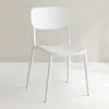 Silla de Comedor de Plástico Silla Minimalista Moderna con Respaldo Hogareña Cómoda Silla para Mesa de Comedor Pequeña Apilable para Exteriores