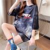 Estilo Hyun-a para Mujer, Holgado, Manga Corta, Sentido del Diseño, Nicho, Top, Camiseta de Manga Corta Tie-dye Coreana, Verano, ins, En Stock