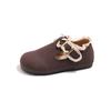 Sapatos Birkenstock para Meninas Outono 2025 Novos Sapatos Infantis Respiráveis de Solado Macio em Couro Estilo Coreano com Cadarço Sapatos Casuais de Princesa para Meninas