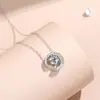 Collar de Pluma de Plata de Ley 925 Estilo Coreano Diseño Ins Corazón Dinámico Colgante Microincrustado de Circonita Cadena para Clavícula de Amistad
