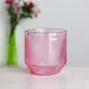 Taza de Vidrio Rayada Soplada a Mano Personalizada por el Fabricante Color Macarrón Restaurante Creativo Color Dopamina Vaso de Agua