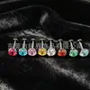 Brincos de tarraxa de liga de titânio F136 em formato de trevo de quatro folhas com zircônia, studs para cartilagem da orelha, joia para piercing com espiral interna e garra de fundo redondo em titânio G23