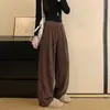 Pantalones de pana de punto de pierna ancha de corte relajado para mujer, nuevo estilo primavera y otoño, con caída, versátiles, de cintura alta, holgados, adelgazantes, casuales, largos