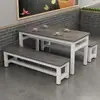 Restaurante Bar de Snacks Comida Rápida Combinación de Mesa y Silla Mesa Larga Simple Moderna Mesa de Comedor para Empleados de Restaurante Escuela de Negocios Fábrica