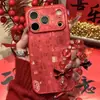 Año del Caballo Rojo Patrón de Cien Bendiciones Adecuado para Apple 17 Pro Max Cubierta Completa iPhone 16/15 Pro Funda de Teléfono Premium