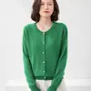 Suéter fino de tricô feminino customizado de fábrica, gola redonda, cor sólida, pulôver, top curto estiloso, cardigã de outono para mulheres