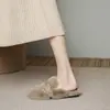 Chinelos fofos estilo coreano para mulheres, chinelos de algodão para casa e interior, sapatos de uso externo para mulheres 2026, meias-chinelos de pelúcia para outono e inverno