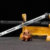 Ciudad de Longquan Metal Arma Fría Espada Espada Han Sin Afilar Forjada Integrada Esmalte Azul Espada del Emperador Dragón Alma de Hielo Regalo del Festival