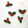 Nuchi Decoración Navideña Transfronteriza Adorno de Lazo DIY Hojas Navideñas Accesorios para Decoración de Árbol de Navidad Arreglo de Escena