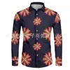 Explosiones transfronterizas europeas y americanas de AliExpress 2025 camisa de hombre elemento de copo de nieve impresión 3D moda talla grande camisa con solapa