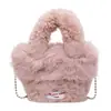 Bolso de cubo tote nuevo y esponjoso, colección otoño/invierno 2026, bolso de mano de peluche lindo y elegante para mujer, bolso cruzado de moda