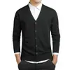 Cárdigan de punto liso nuevo para hombre de primavera y otoño Suéter de botones con cuello en V para hombre Abrigo para hombre Suéter de negocios transfronterizo para hombre