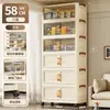 Armario de almacenamiento plegable de 60 cm de ancho, guardarropa extra grande para el hogar, dormitorio, niños, armario de almacenamiento de cocina, armario de almacenamiento de plástico multicapa