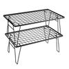 Mesa de Rede Dobrável para Exterior com Tabuleiro de Bambu Mesa de Jantar Portátil para Acampamento Mesa de Churrasco Multifuncional Utensílios de Acampamento Prateleira de Drenagem Mesa de Grade