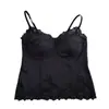 Camisola de Renda de Alta Qualidade para Primavera e Verão para Mulheres com Bojo, Roupa Íntima Sexy, Roupa de Garota Popular, Top Fino e Respirável