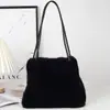 Otoño e Invierno Nuevo Bolso Cruzado de Pelo de Visón Milanés Versátil de Gama Alta Portátil de Color Sólido Bolso de Axila Bolso Esponjoso para Mujer
