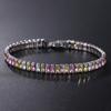 Pulseira de tênis feminina de ouro verdadeiro da fábrica INS 2,5*5mm zircônia colorida branca pulseira de diamante completo pulseira de tênis