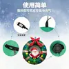 Decoraciones navideñas transfronterizas: Papá Noel inflable para exteriores asomándose desde una corona con luces LED integradas, modelo de aire para decoración de ventana