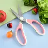 Tesoura Multifuncional Dupla Cor Personalizada pelo Fabricante, Tesoura Potente para Ossos de Frango, Tesoura de Aço Inoxidável para Churrasco, Tesoura para Alimentos, Tesoura de Cozinha