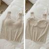 Chaleco de Malla Fresca Ultrafino de Verano para Mujer, Transparente y Sexy, Viene con Almohadillas para el Busto para Cubrir los Senos, Top Interior de Cuello Cuadrado Largo