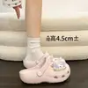 Estilo de Dama GentilIns Estilo Coreano Borboleta Rosa Brilhante Urso Versátil para Exterior Tamancos de Eva para Praia para Mulheres Verão