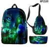 Mochila de estudiante con diseño de robot cósmico 3D, mochila de un solo hombro, estuche para lápices, conjunto de tres piezas