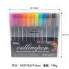 Pluma de contorno de doble línea soñadora transfronteriza, Resaltador metálico para diario colorido, Tarjeta de Navidad dibujada a mano Bolígrafo arcoíris de 60 colores