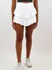 En Stock Venta al por Mayor Moda Europea y Americana Color Sólido Verano para Mujer Nueva Moda Falda Plisada Sexy Chica Caliente Volantes Falda Corta