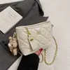 Bolso cubo de alta gama con patrón de diamantes para mujer, nuevo estilo 2026, bolso de hombro inspirado en Chanel, bolso hobo de eslabones de cadena, bolso cruzado de moda, moderno