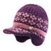Nuevo gorro cálido de otoño e invierno para mujeres de mediana edad y ancianos, con protección para las orejas y forro de polar, perfecto para la abuela y el abuelo
