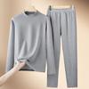 Camisa base de lana y seda con cuello semi-alto para hombre, traje de pantalones cálido, camiseta de manga larga de forro polar de doble cara, pantalones interiores de otoño e invierno