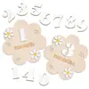 Venta Caliente Transfronteriza Flores para Bebé Placa de Meses Hito de Madera Accesorios para Fotos Conmemorativas de Madera Registro de Crecimiento de Cumpleaños