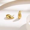 Moda Europea y Americana Versátil de Gama Alta Patrón de Cuadros Sólido Forma de Gota Acero de Titanio Aretes para Mujer Lujo Ligero Celebridad de Internet Ins Accesorios de Moda
