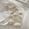 Meias de Renda Brancas Femininas Verão Finas Respiráveis Malha de Algodão Meias de Tornozelo Estilo Ballet Estilo Ins Meias Curtas de Verão