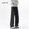 Calça Moletom Lavada High Street Americana Outono/Inverno Lançamento Novo Caimento Plus Veludo Calça Casual Unissex Versátil Perna Reta Calça Longa Tendência