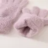 Nuevo estilo felpa imitación pelo de conejo ins guantes de invierno para mujer forro polar cálido lindos a prueba de frío color sólido cinco dedos invierno