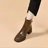 Botines de suela gruesa, cómodos botines Chelsea para mujer, nueva colección otoño/invierno 2026, botines elegantes de tacón medio y tacón grueso, calzado versátil