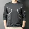 [Envío Rápido] Camiseta de Manga Larga para Hombre, Ropa Interior de Otoño para Hombre, Corte Holgado, Capa Base Elástica, Camiseta Estampada para Hombre