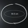 Hip-Hop Europeo y Americano para Hombre Explosivo Hip-Hop Collar de Aleación con Diamantes de 1 Fila Strass Cadena Sencilla de Diamantes Hebilla de Hielo Cadena de Tenis Rey