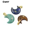 Wt-P2112 Colgante de Luna de Piedra Preciosa Colorida Exquisito Más Vendido Ópalo Cristal de Cuarzo Circonita Accesorios de Gancho