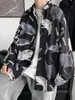 Camisa marca trendy ins masculina outono solta casual estampada manga longa estilo Hong Kong estilo japonês casaco moderno versátil moderno