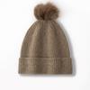 Cachecol 2026 Outono e Inverno Novo Feminino High-End Cor Sólida Trançado com Pompom Grosso Quente Moderno Casual Chapéu