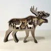 Nuevas Artesanías de Madera Navideñas Transfronterizas Creativas Animales del Bosque Norteamericano Decoración para el Hogar Adornos de Alce Oso Pardo