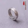 Anillo mantra de plata esterlina 999 seis palabras proverbios anillo liso diseño dedo índice mujer anillo ancho seguro apertura para hombre