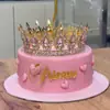 Estilo Ins Transfronterizo Gran Descuento Corona Acrílica Reina Decoración para Pastel Feliz Cumpleaños Inserto Personalizable